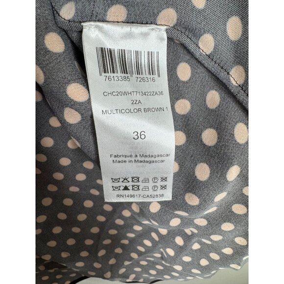 CHLOÉ Brown Polka-dot Printed Button Down Blouse In Multi Size S 36 Silk Accents - Picture 8 of 9